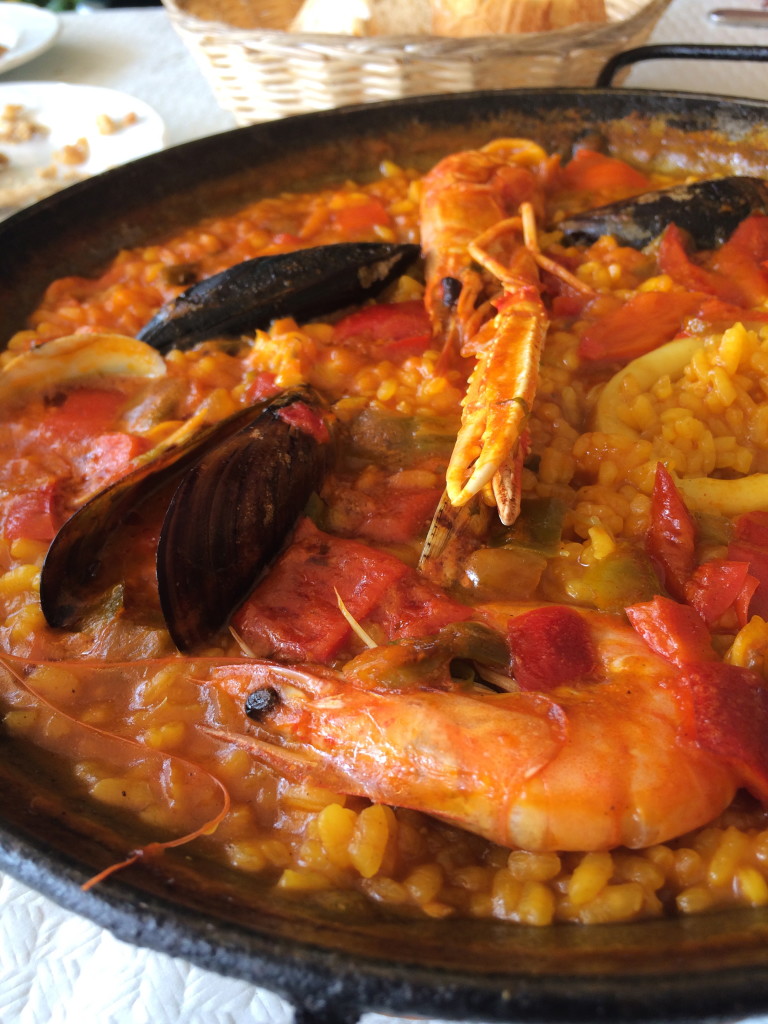 Typical Seafood Paella we ordered while in Valencia, Spain