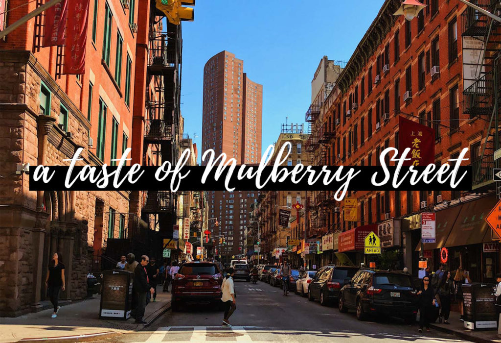 picture of mulberry street with text overlay: A Taste of Mulberry Street